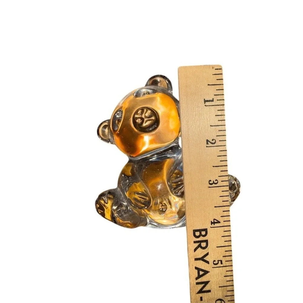 Vtg 24% Pbo Genuine Lead Crystal Glass Western Germany Teddy Bear Paperweight